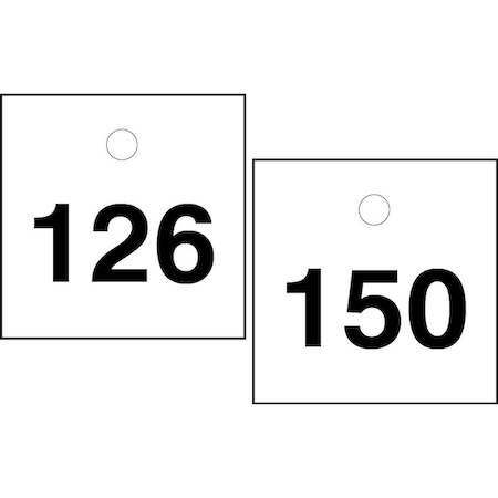 Accuform Numbered Safety Tags, Engraved Plastic, 1-1/2 in W, 25 PK TDY246WT